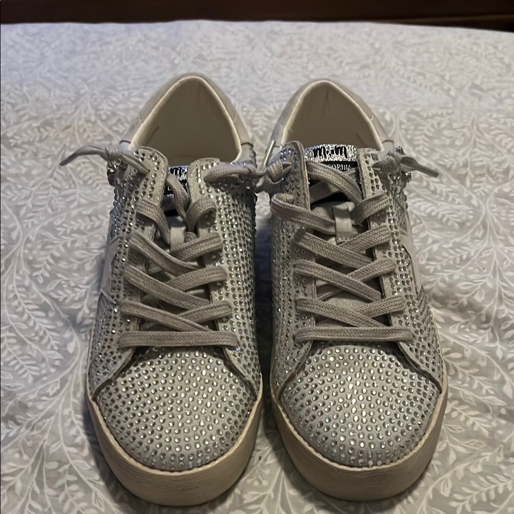 Mi.iM Silver Sneakers with Rhinestone Embellishments Size 8